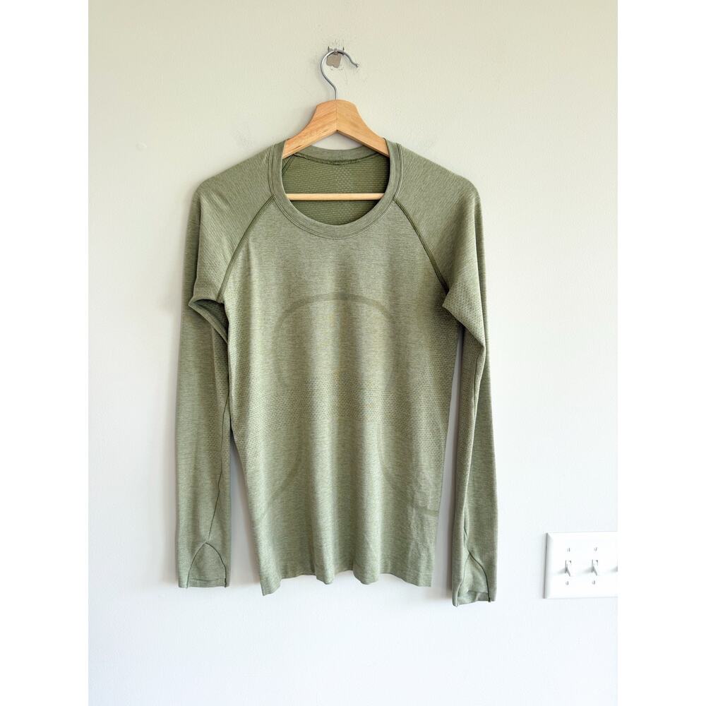 Lululemon Swiftly Tech Long Sleeve 2.0 Running Activewear Top Green 8 - Picture 3 of 10
